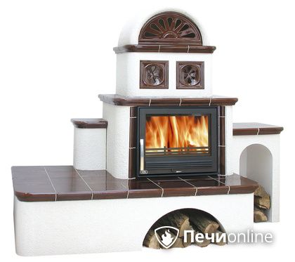 Печь-камин ABX Oxford (7кВт в воду), коричневая правая в Сыктывкаре